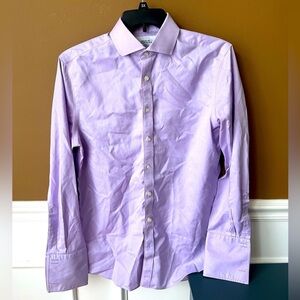 Charles Tyrwhitt Men's Purple Lavender Dress Shirt Non-Iron Slim Fit Size 16/41